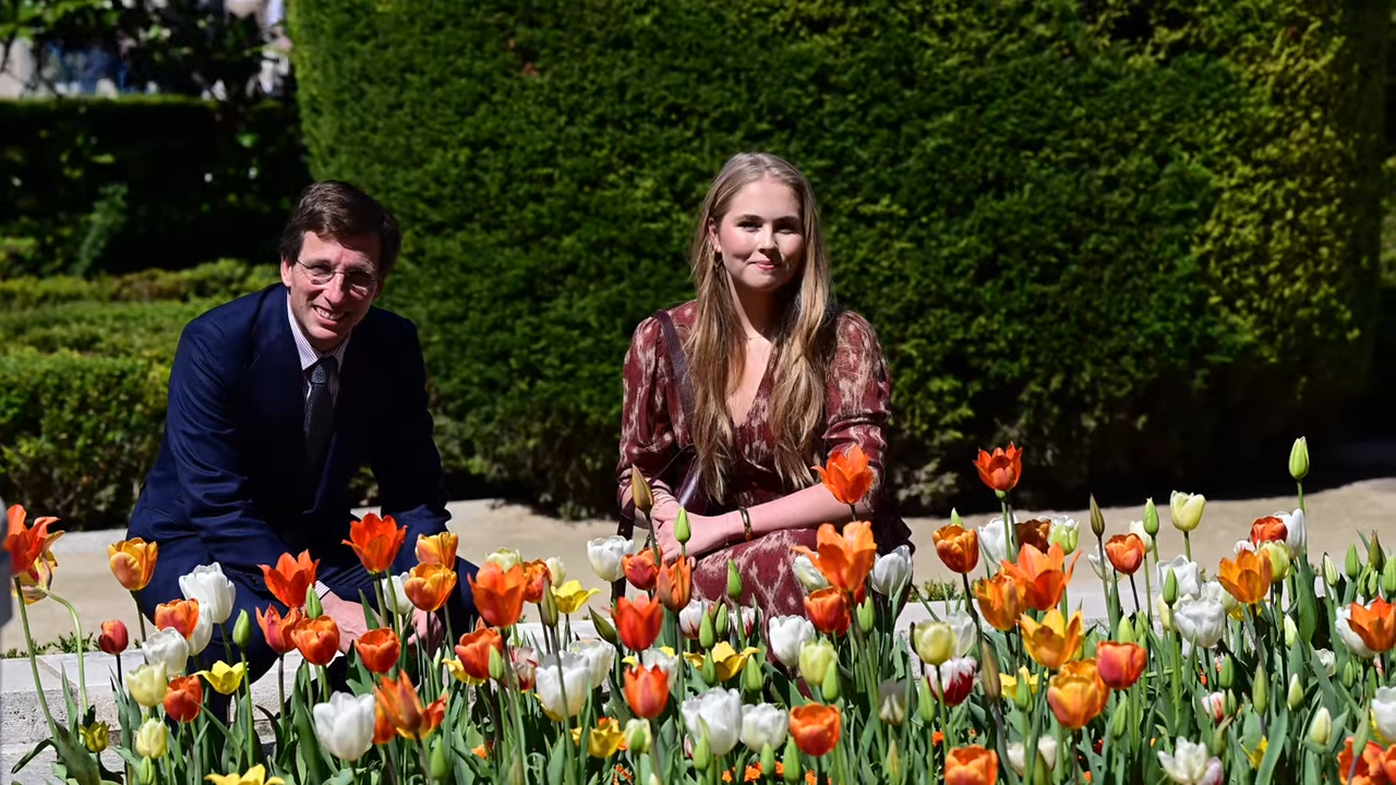 Princess Catharina-Amalia opens a special tulip garden in Madrid