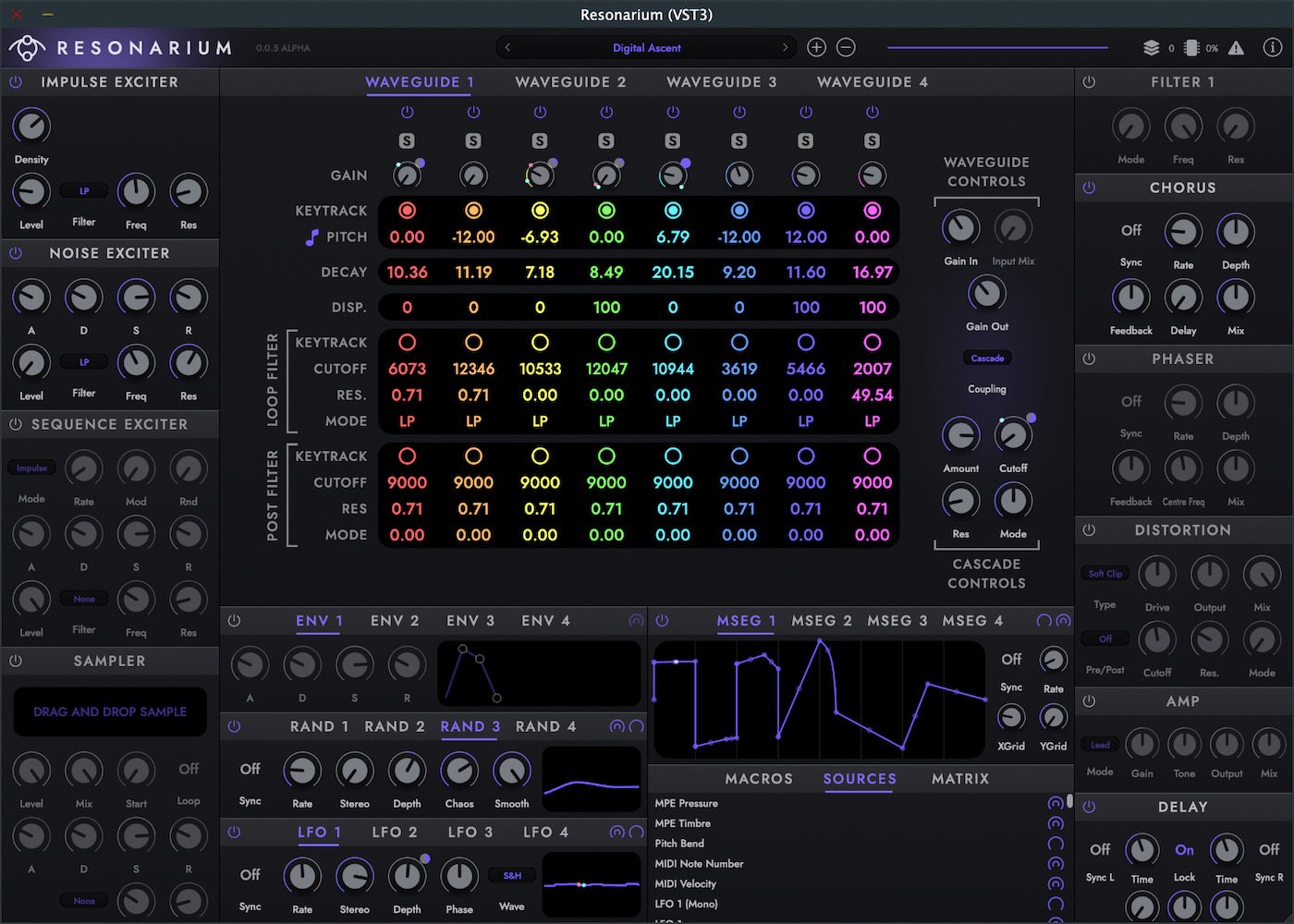 Soule DSP releases an early version of the Resonarium free experimental waveguide synth